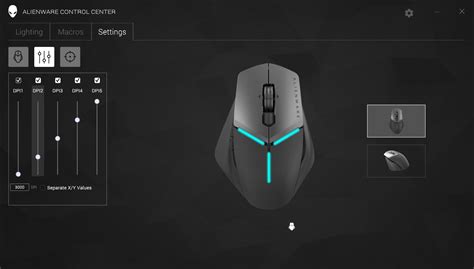 Alienware Elite Gaming Mouse AW958 - 12, 000 DPI - 5 On-The-Fly DPI Settings - 13 Programmable buttons Amazon. . Alienware mouse dpi settings